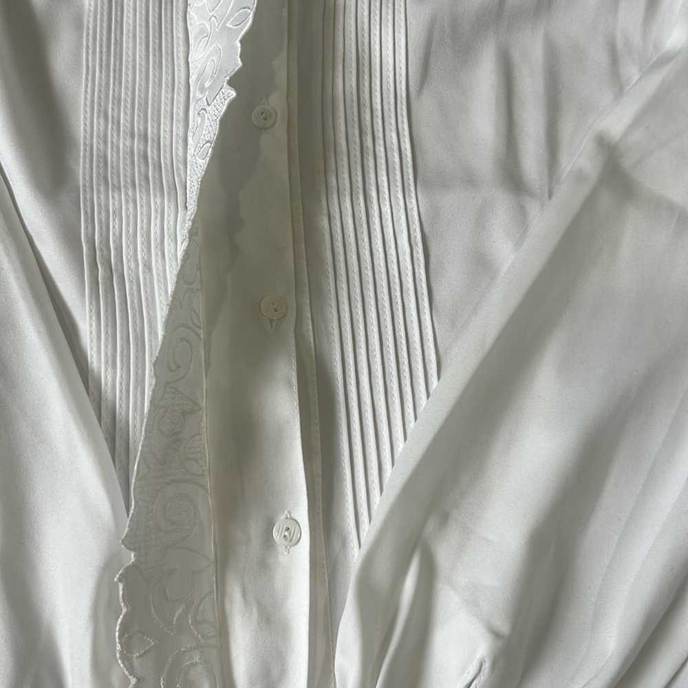 Vintage white silk blouse - image 4