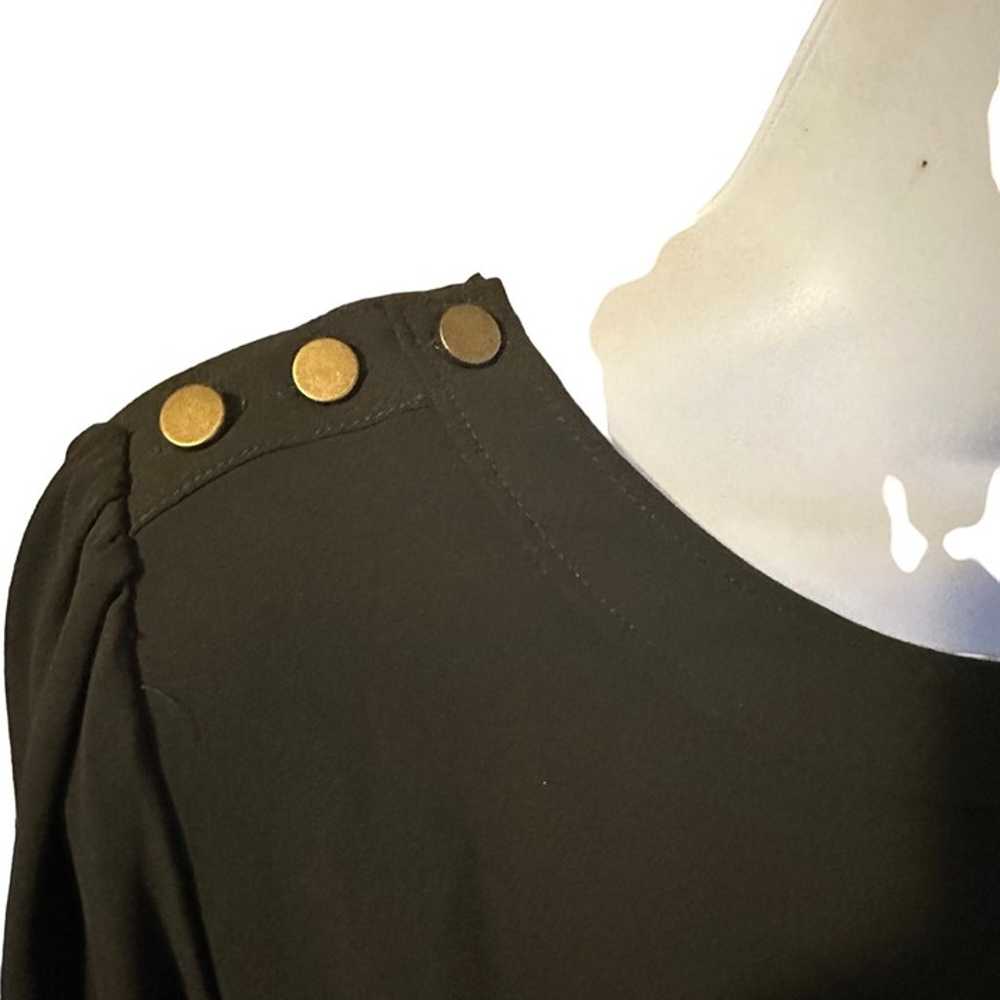 Vintage Loft green button shoulder blouse size S - image 4