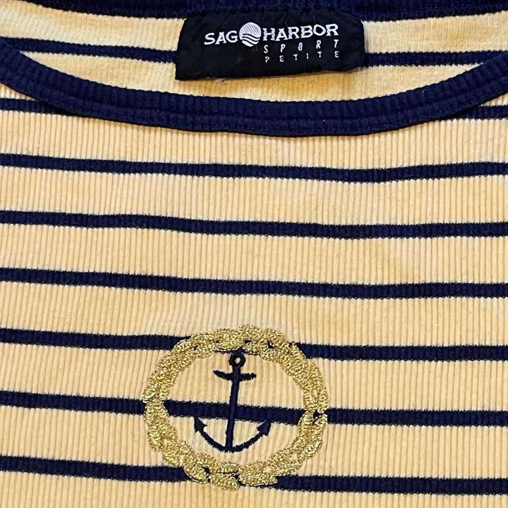 Vintage 90s Sag Harbor Nautical Shirt Knit Petite… - image 2