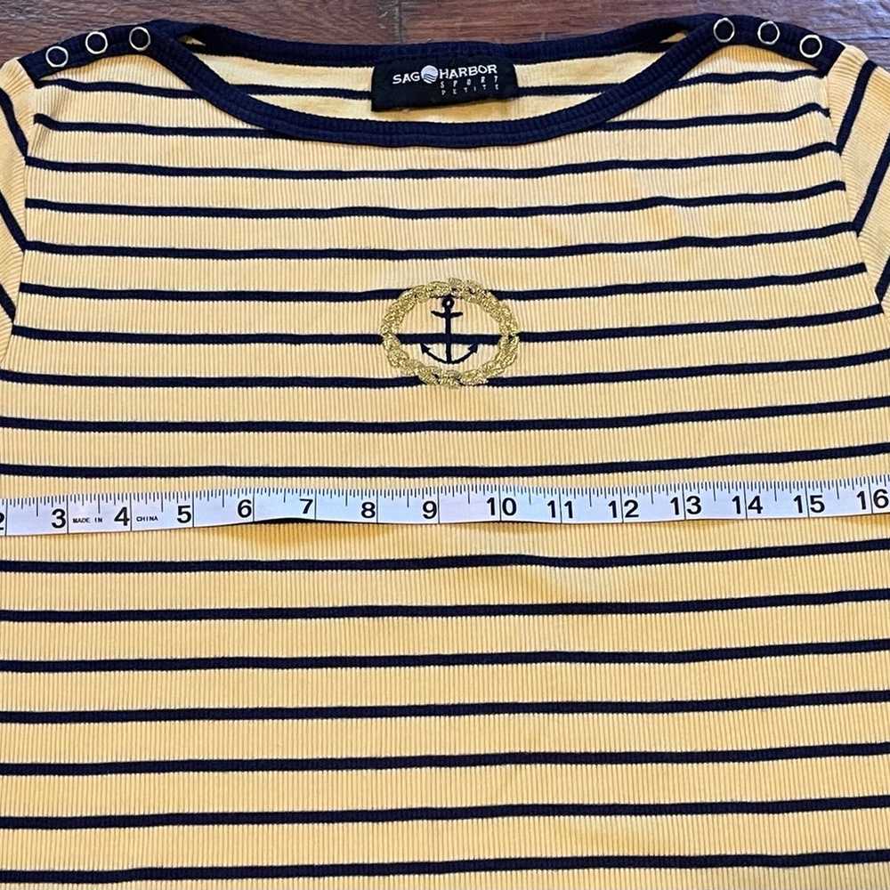 Vintage 90s Sag Harbor Nautical Shirt Knit Petite… - image 3