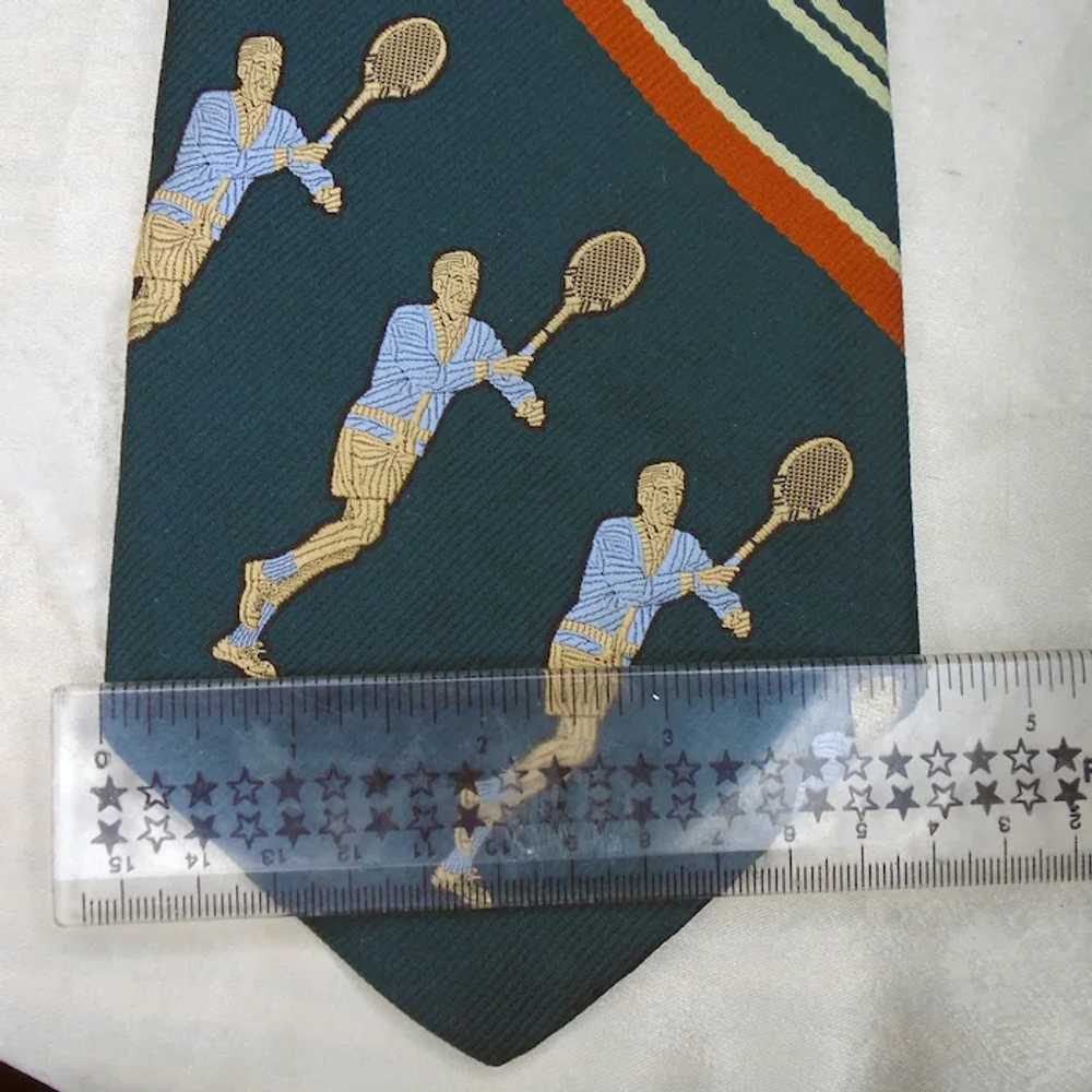 Wide Tie TENNIS Player Sports Necktie, Disco Era … - image 2