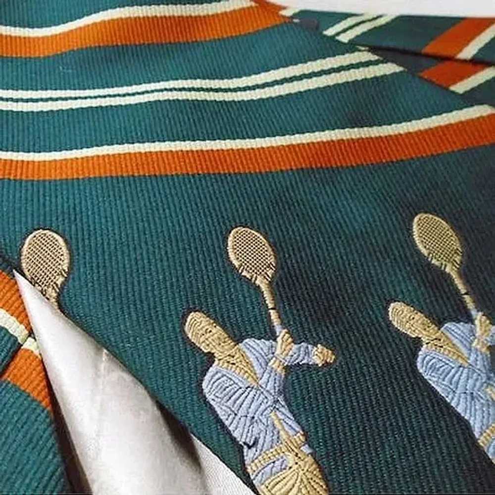 Wide Tie TENNIS Player Sports Necktie, Disco Era … - image 4