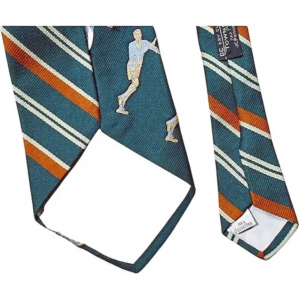 Wide Tie TENNIS Player Sports Necktie, Disco Era … - image 6
