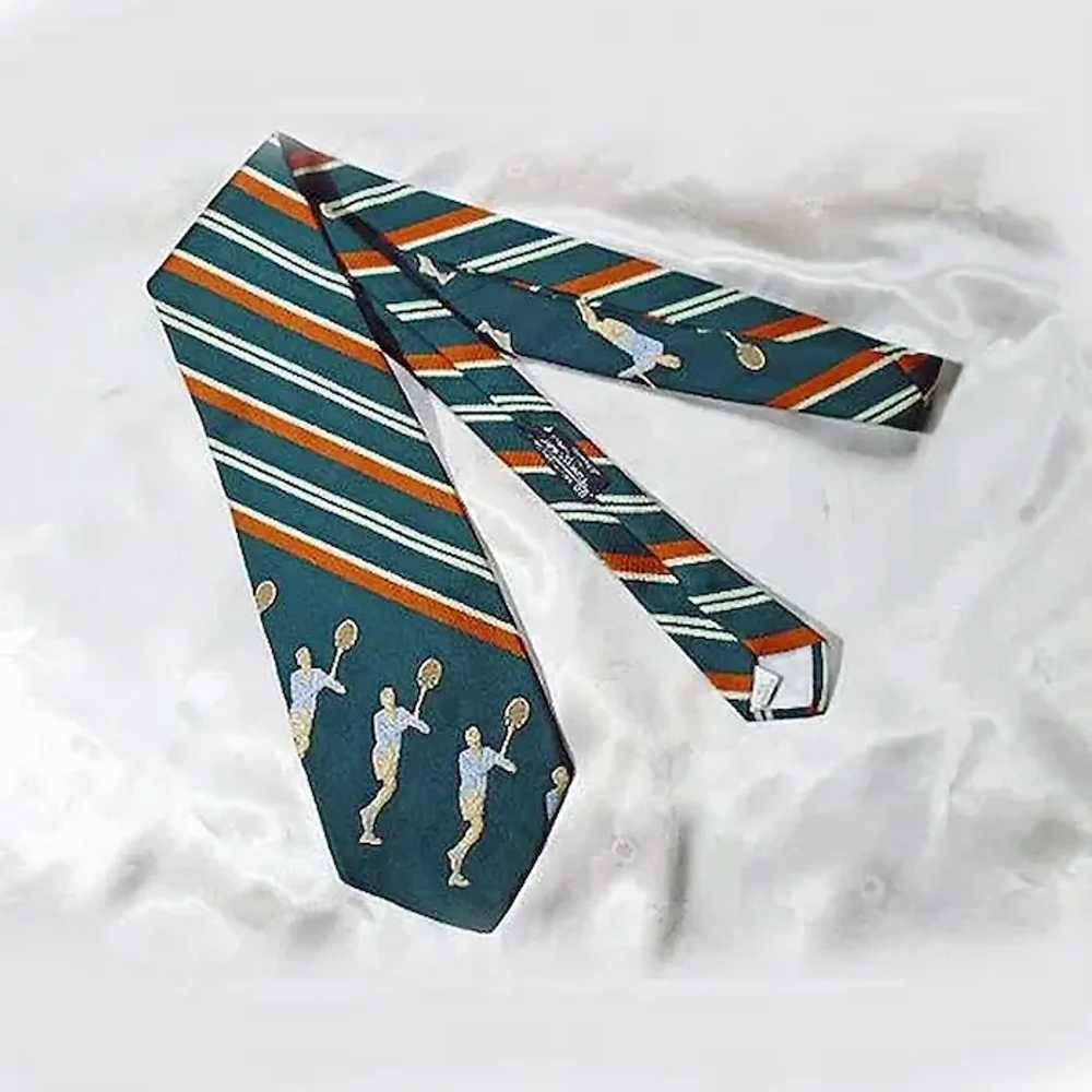 Wide Tie TENNIS Player Sports Necktie, Disco Era … - image 8