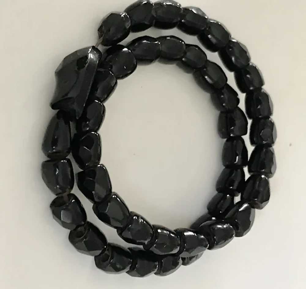 Victorian Jet Black Mourning Coiled Snake Bracelet - image 3