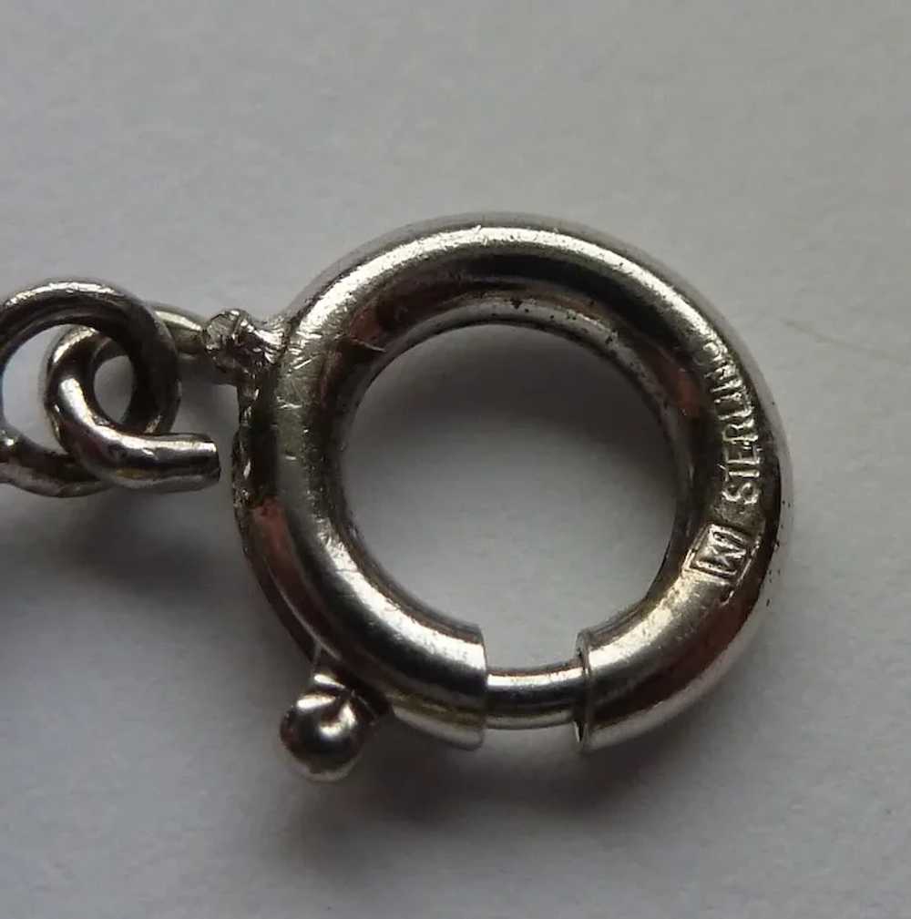 Sterling Chain Link Textured Vintage Bracelet - image 3