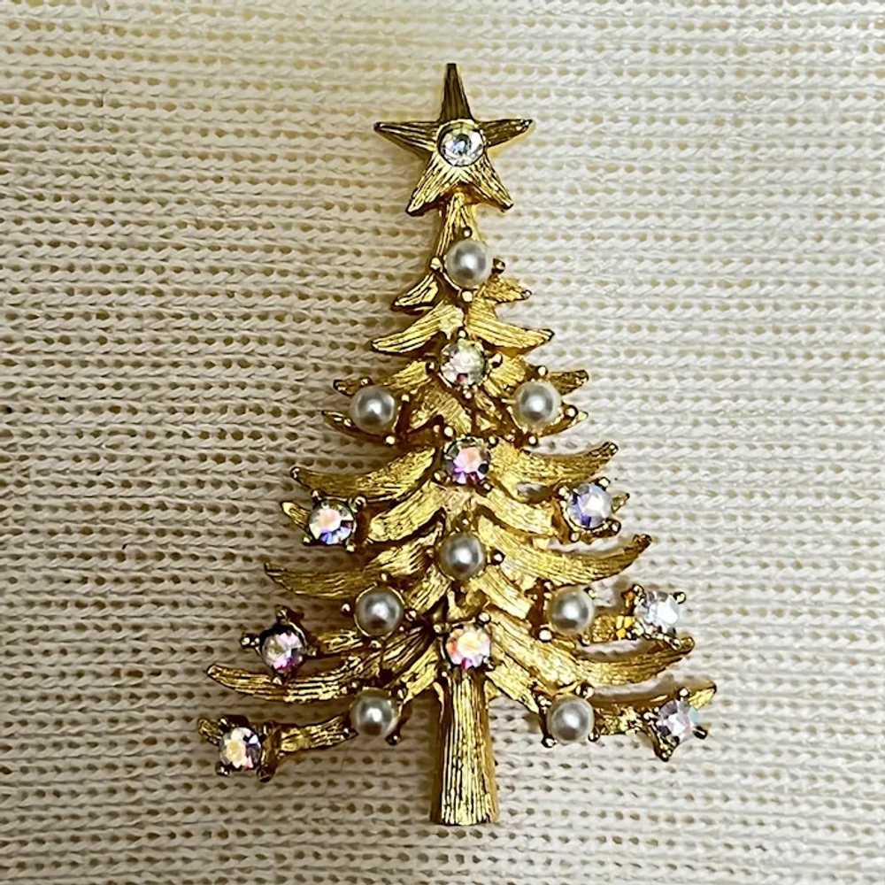 Vintage MYLU AB Rhinestones Beaded Christmas Tree… - image 3