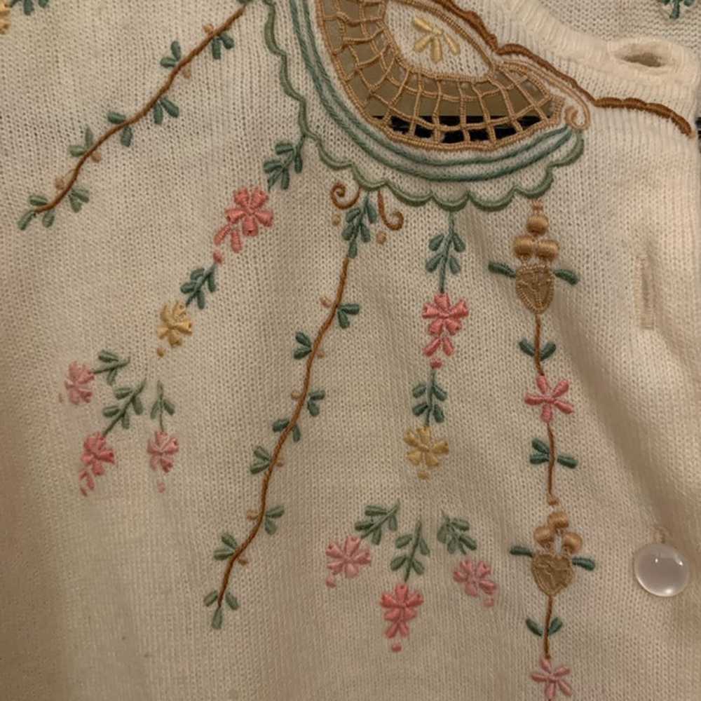 Vintage Embroidered Cardigan - image 2