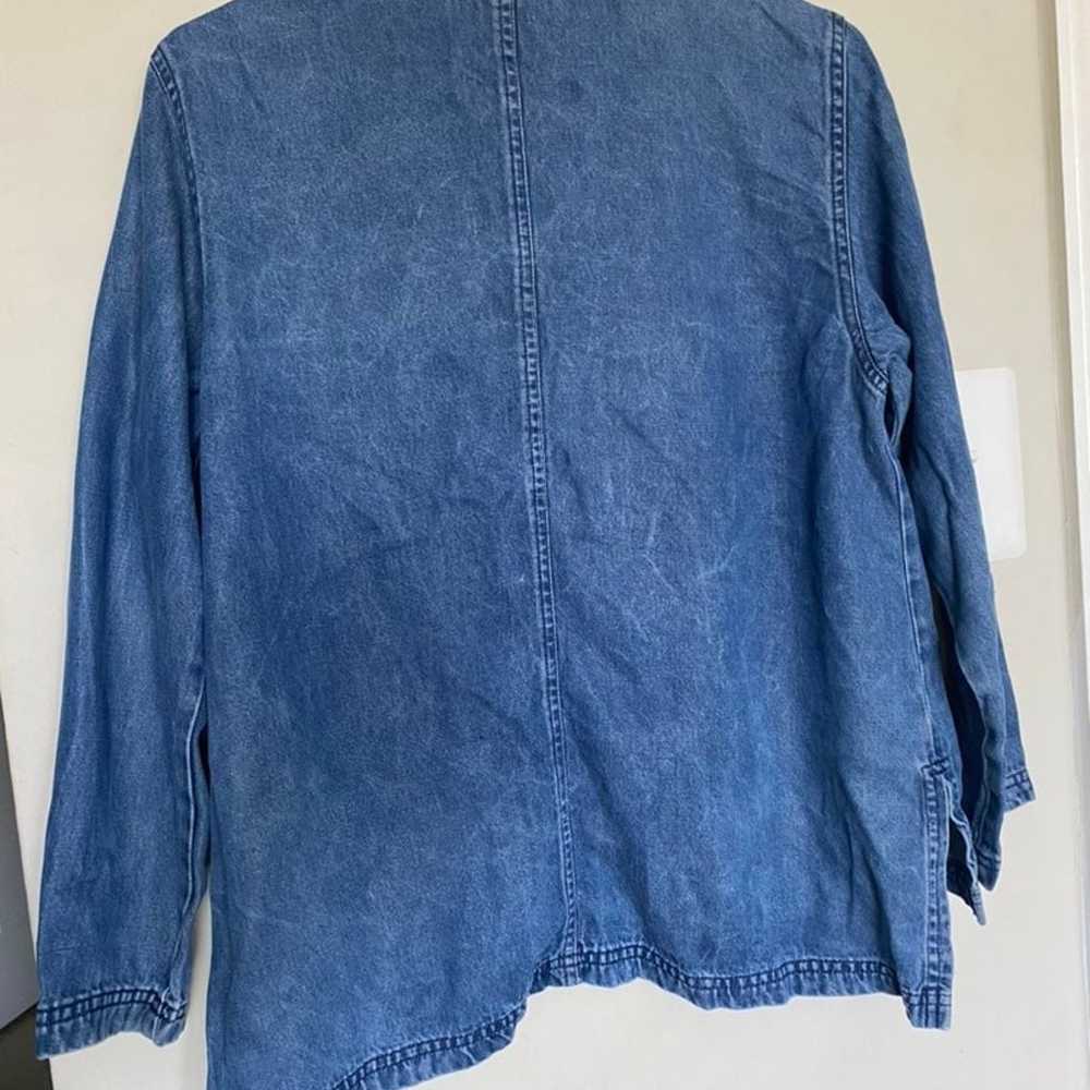 Vintage 90s denim chambray button down blouse - image 6