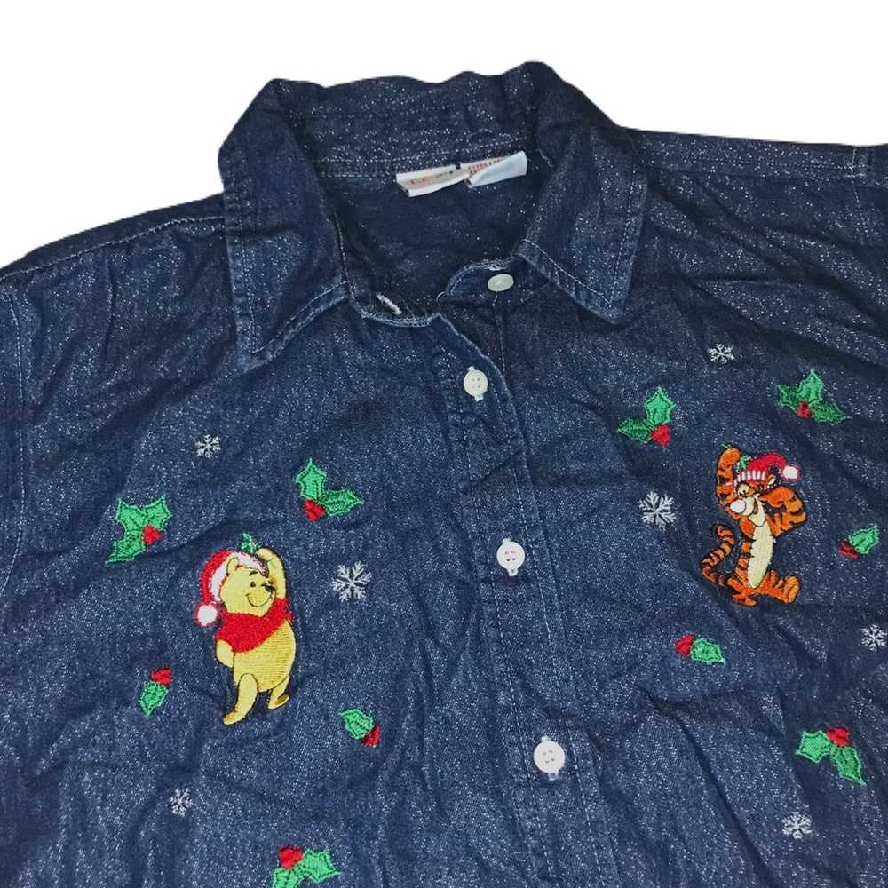 Y2k Christmas Disney Winnie the Pooh Tigger butto… - image 2