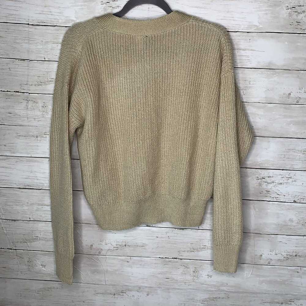 Divided beige lace up sweater - image 4