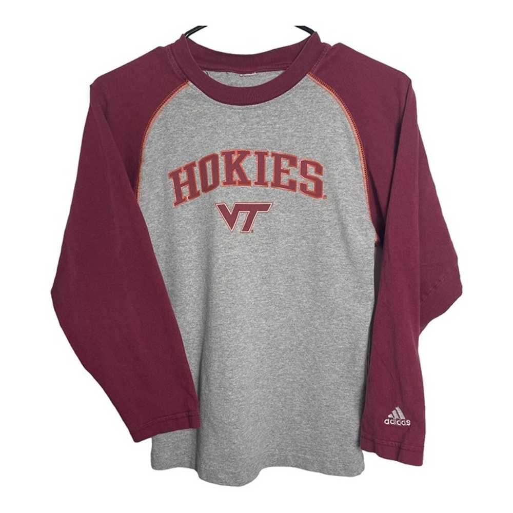 Y2K Adidas Virginia Tech Hokies Raglan T-Shirt Si… - image 1