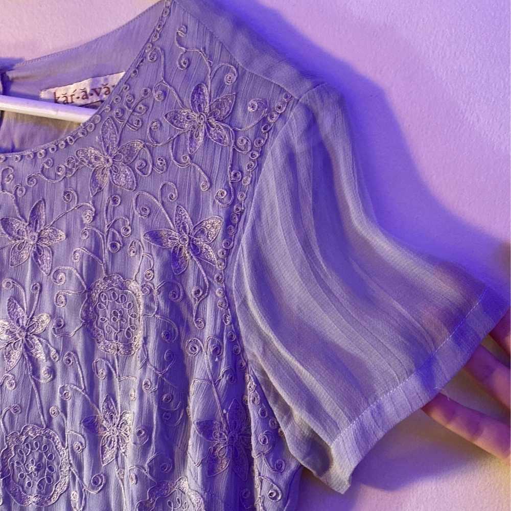 Vintage Purple Dress, Karavan - image 4