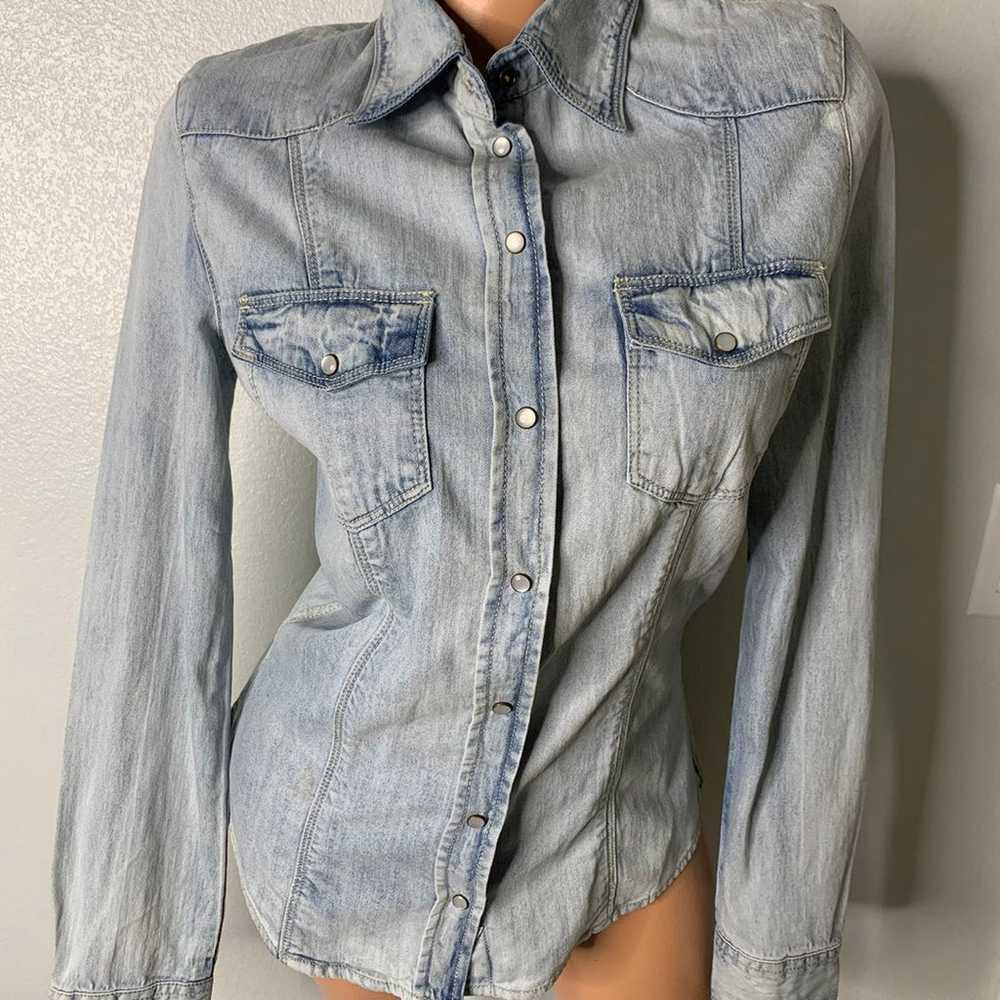 Vintage Guess Denim Button Up Shirt Sz.Small - image 1