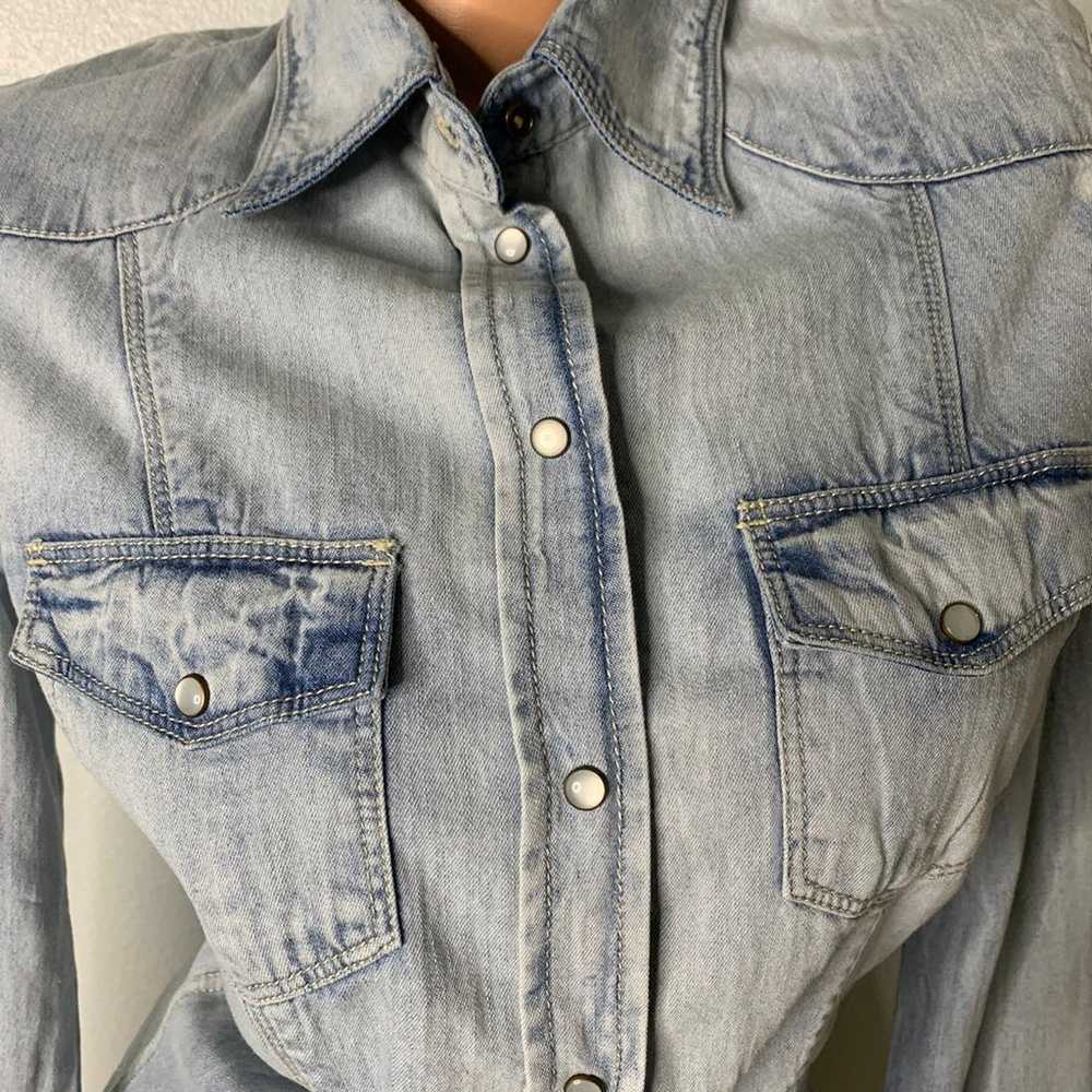 Vintage Guess Denim Button Up Shirt Sz.Small - image 4