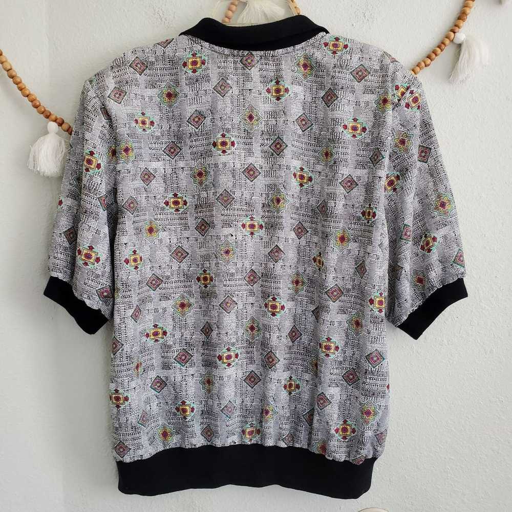 notations vintage geo pattern blouse - image 7