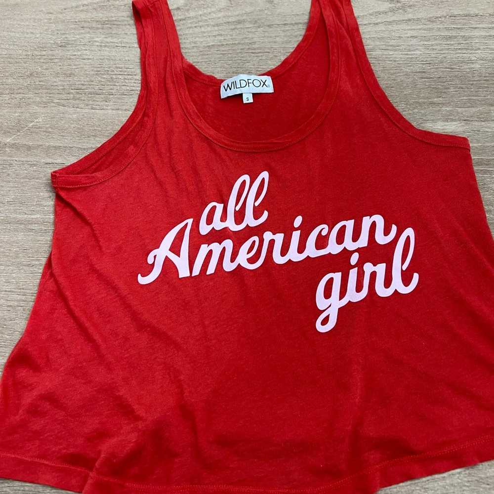 Wildfox  all American girl red tank size s - image 3