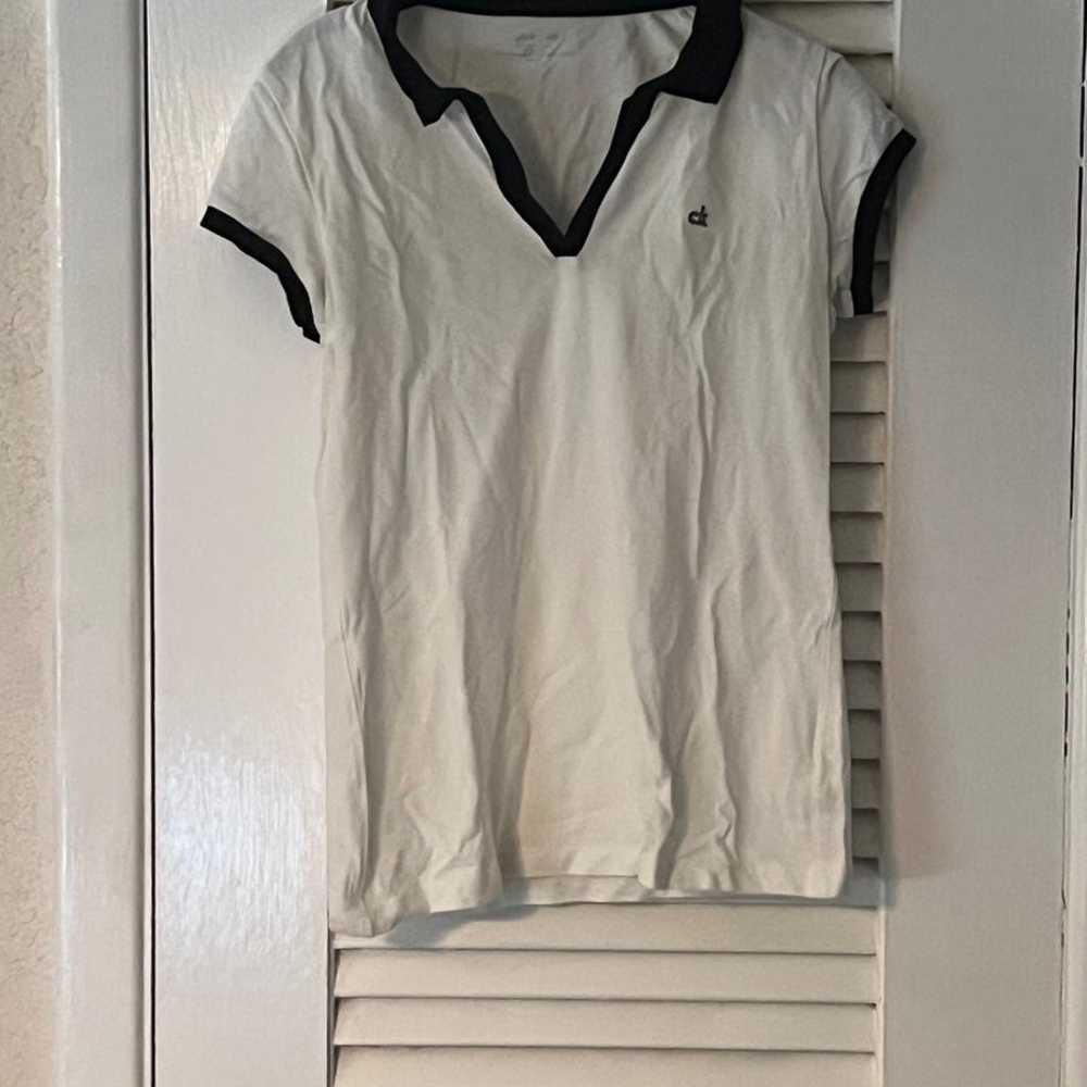 Vintage 90s Calvin Klein white with black trim po… - image 2