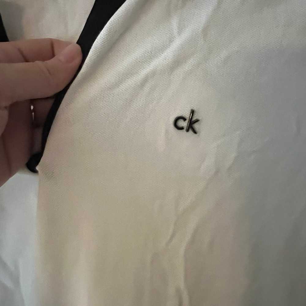 Vintage 90s Calvin Klein white with black trim po… - image 4