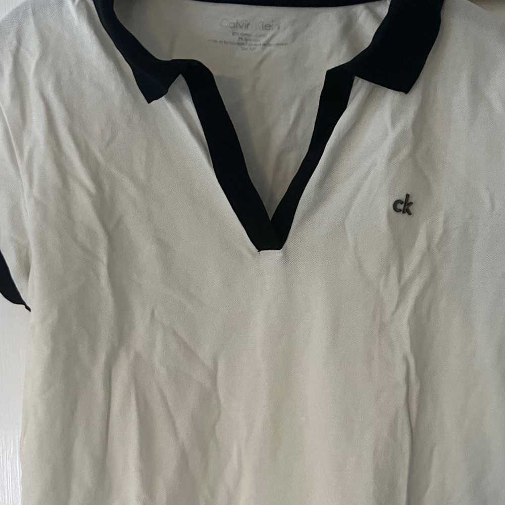 Vintage 90s Calvin Klein white with black trim po… - image 5