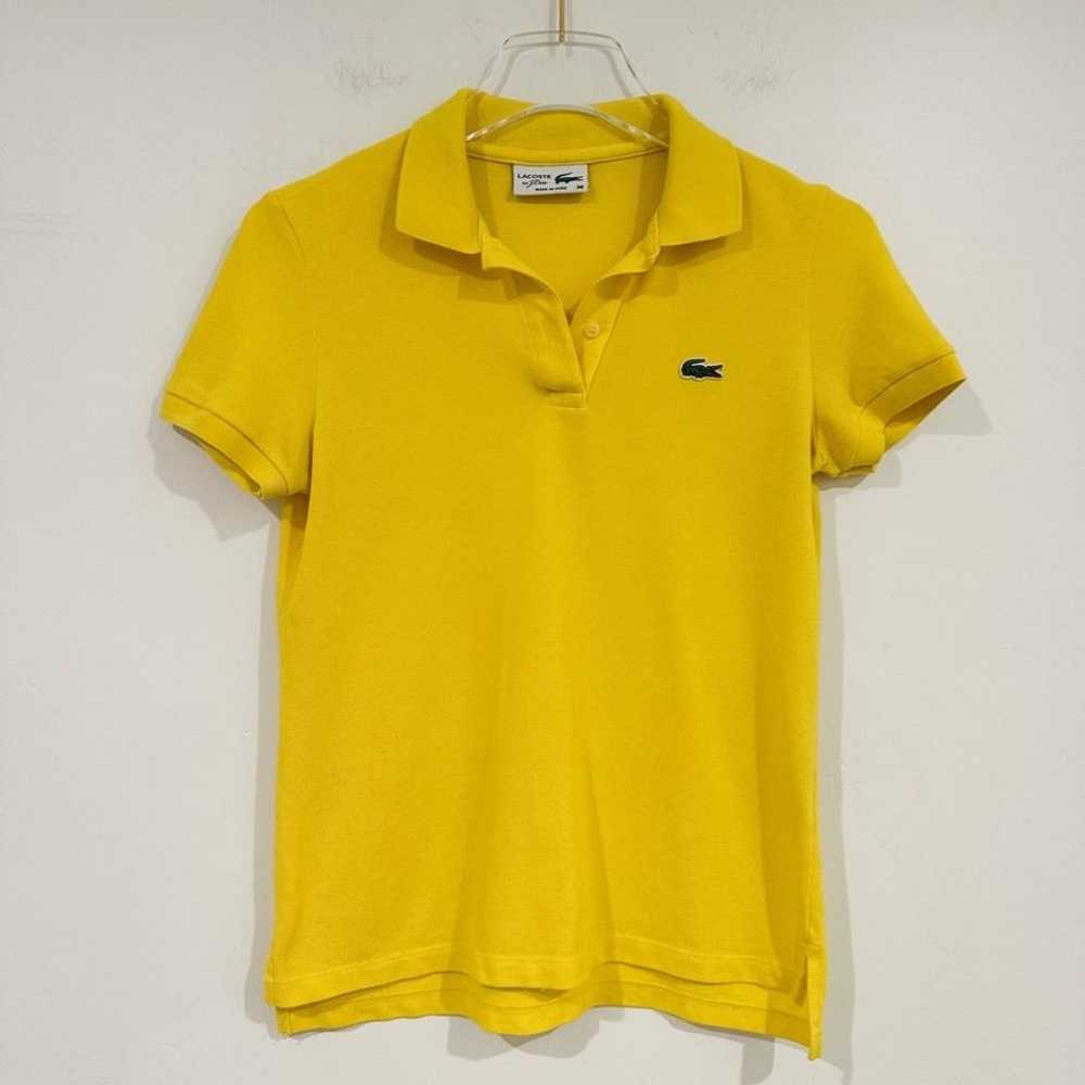 Lacoste Yellow Polo Half Button Up Shirt Size 36 … - image 2