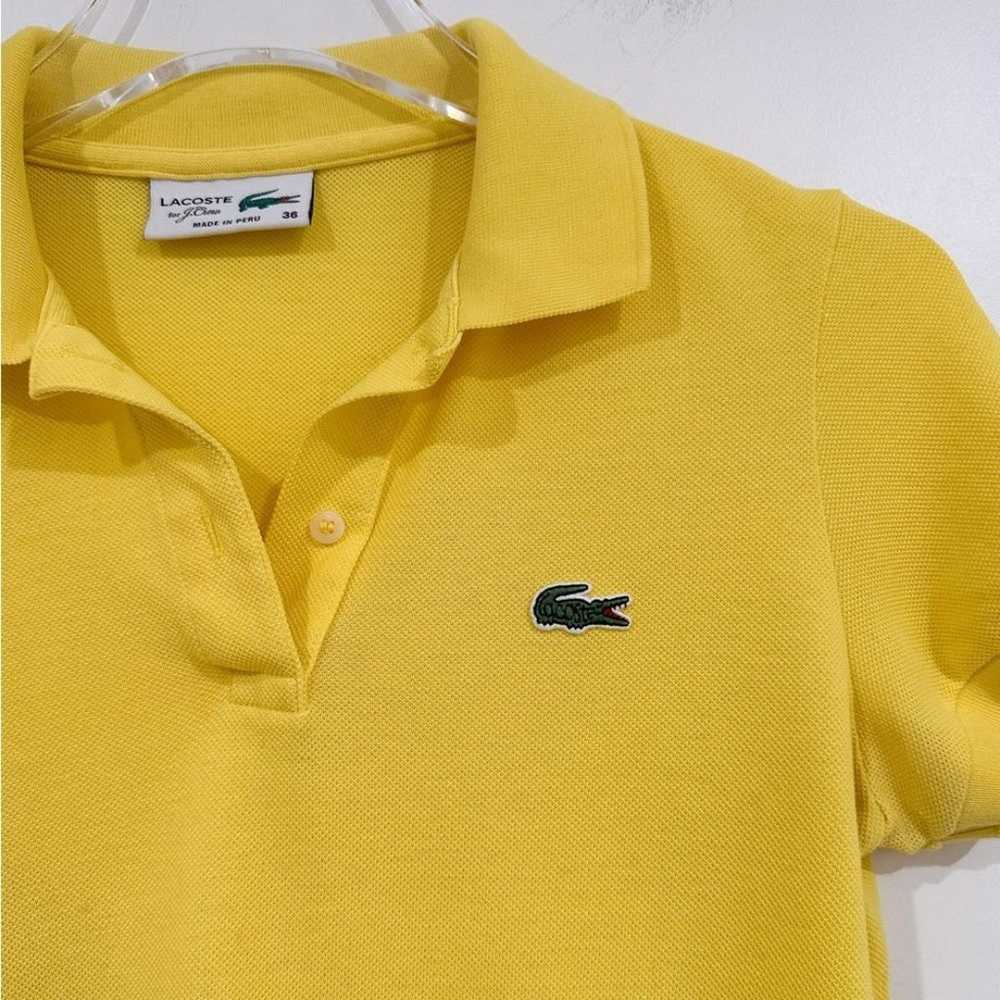 Lacoste Yellow Polo Half Button Up Shirt Size 36 … - image 5