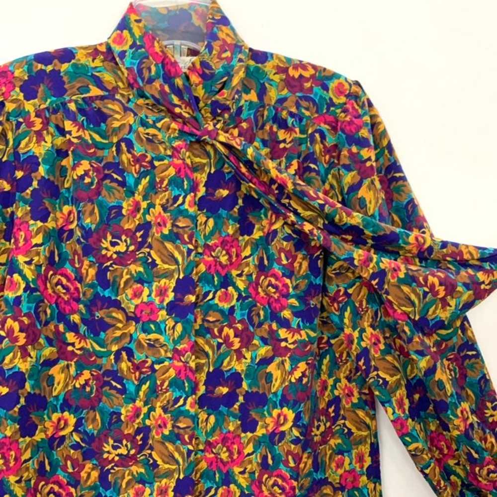 Laura & Jayne vintage long sleeve floral blouse w… - image 3