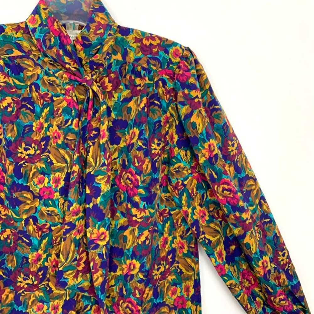 Laura & Jayne vintage long sleeve floral blouse w… - image 4