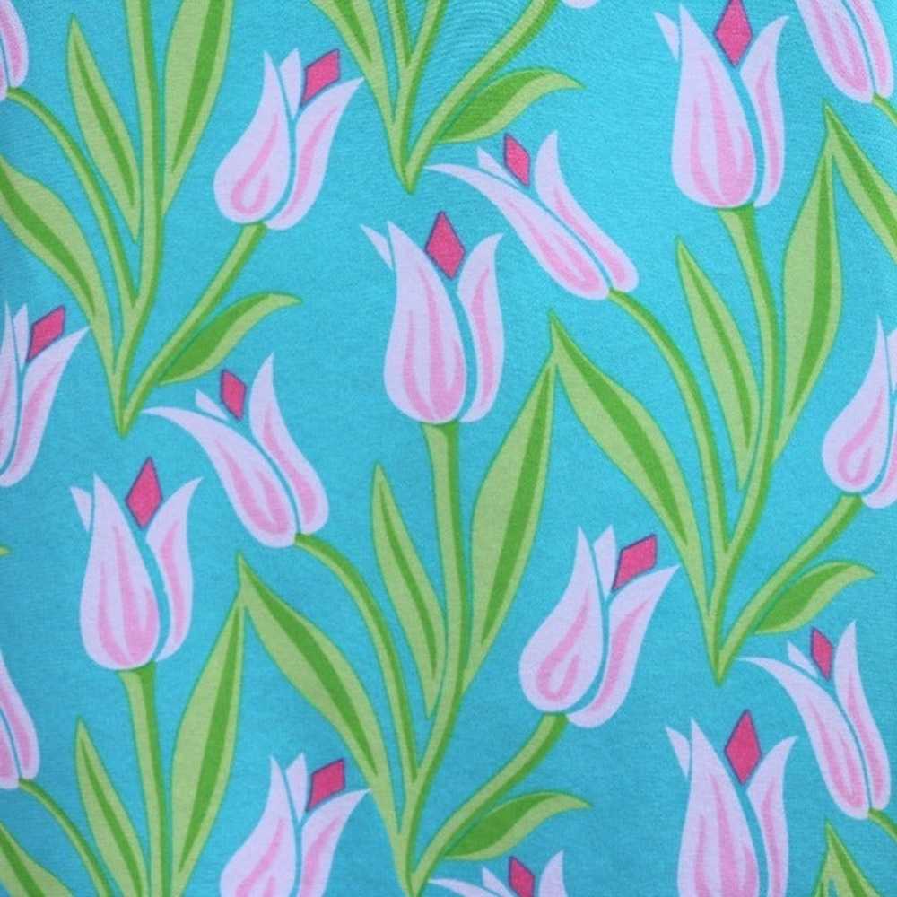 Vtg Bob Mackie Art Silk Floral Top Sz S - image 6