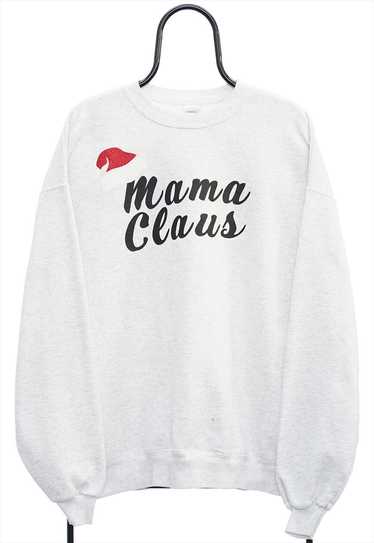 Vintage Mama Claus Graphic Grey Christmas Sweatshi