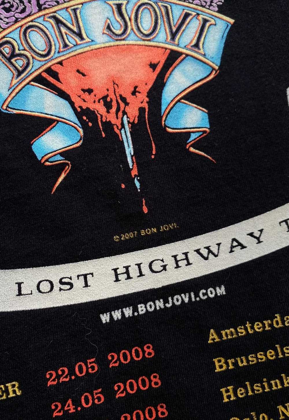 Vintage BON JOVI 2008 The Lost Highway Tour Tee S… - image 5