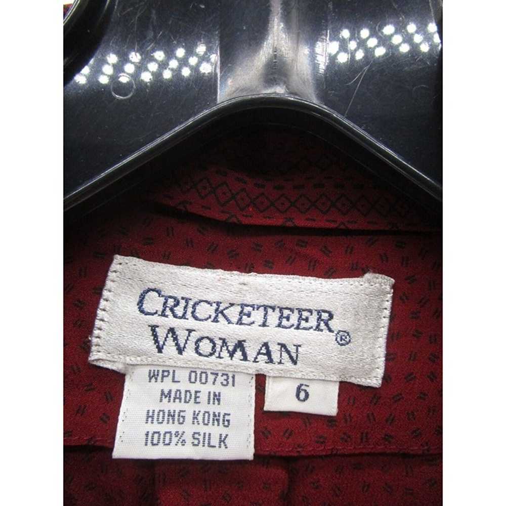VINTAGE Cricketeer Blouse 6 Silk Detachable Scarf… - image 10