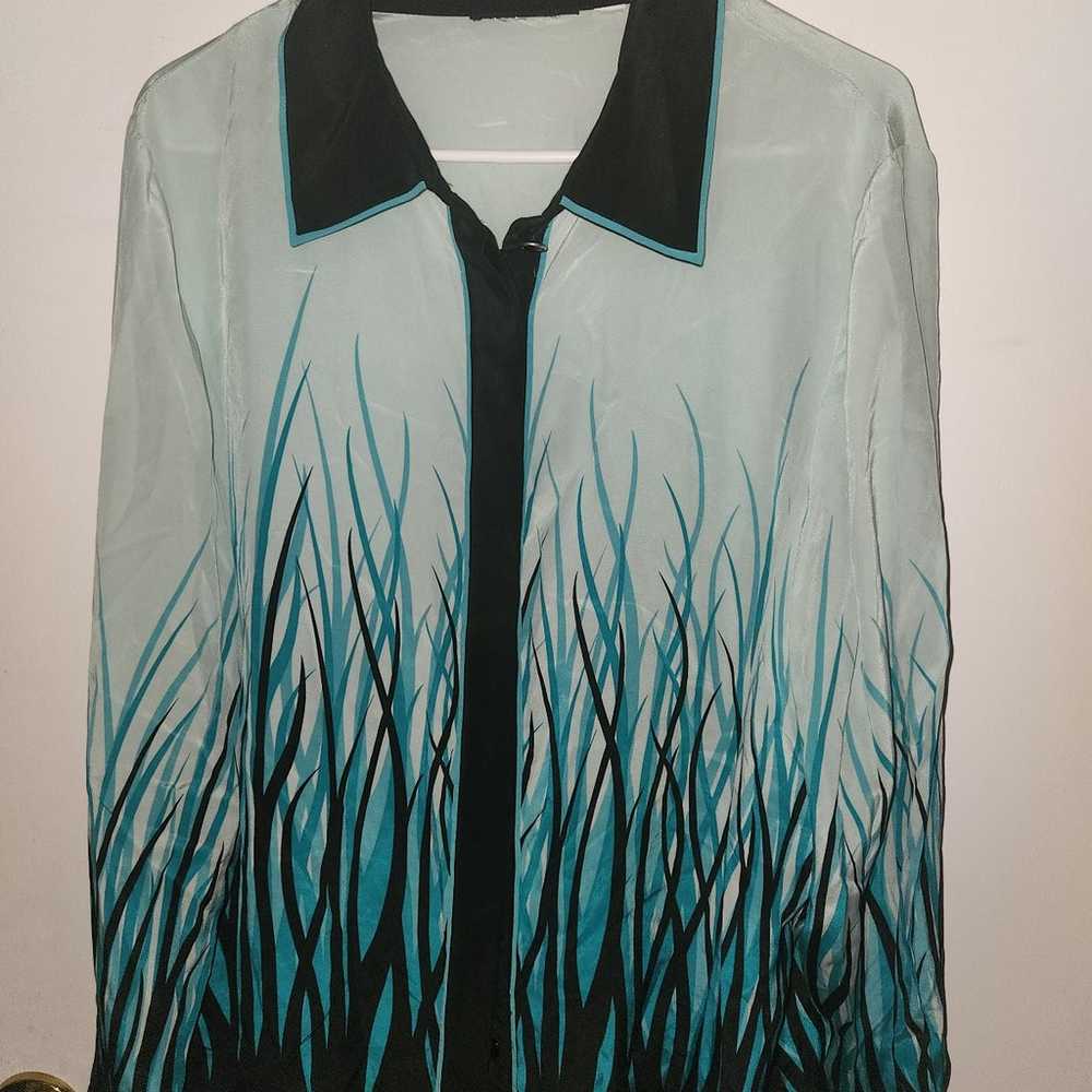 Vintage 100% silk women's blouse - image 1