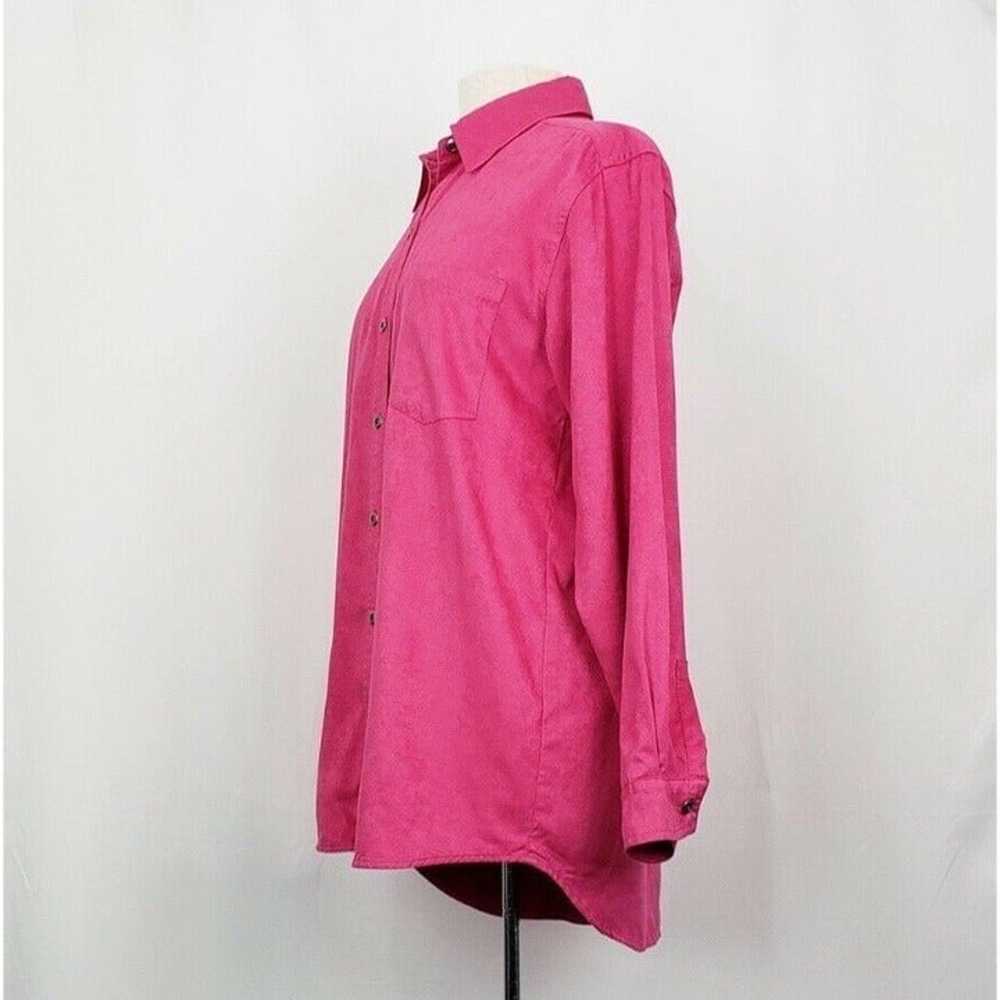 Vintage Chico's Design 1 Top Dark Pink Faux Suede… - image 3