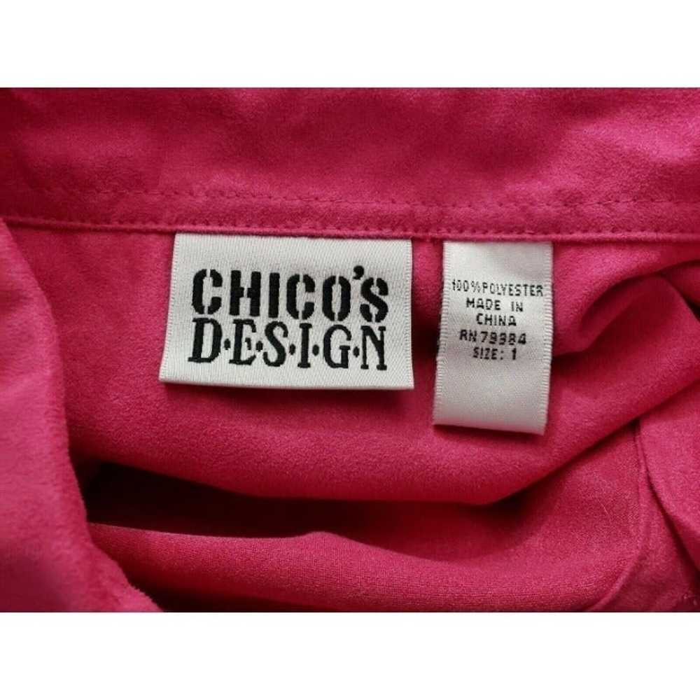Vintage Chico's Design 1 Top Dark Pink Faux Suede… - image 5