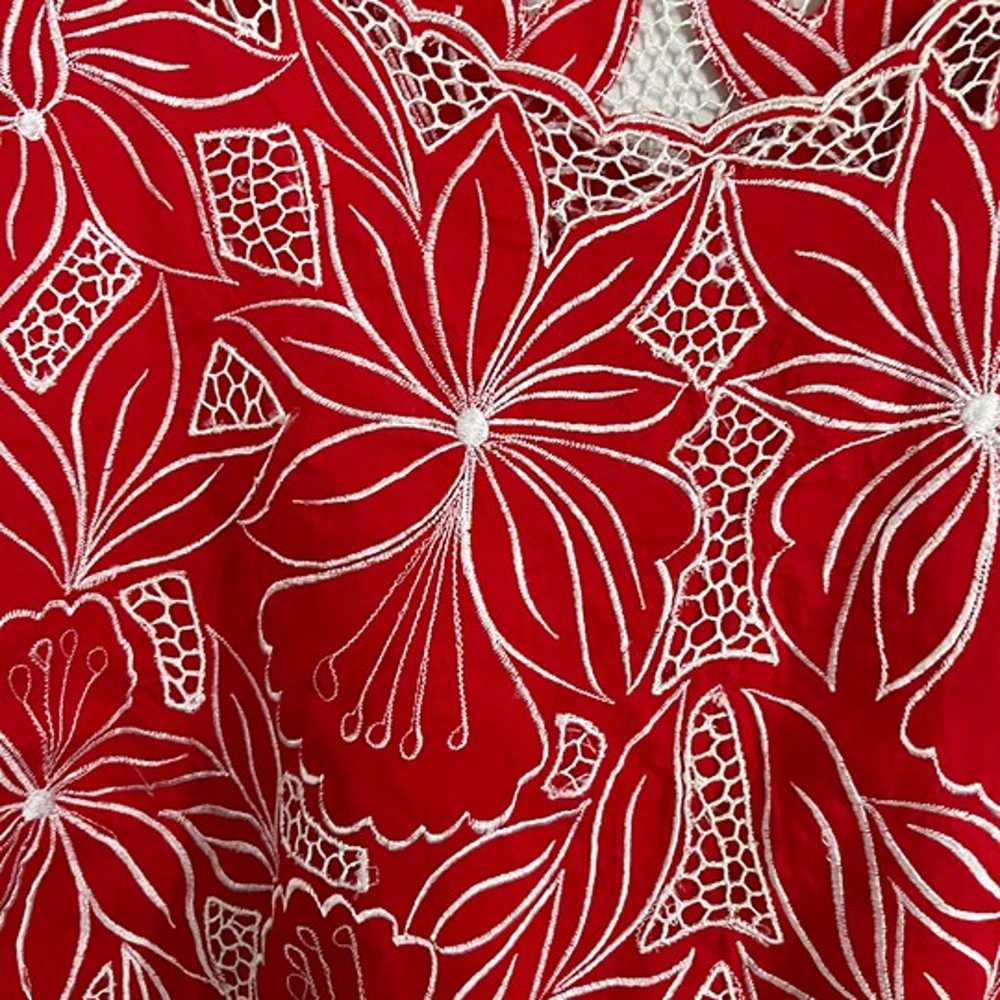 Vintage Red Lace Shirt - image 4