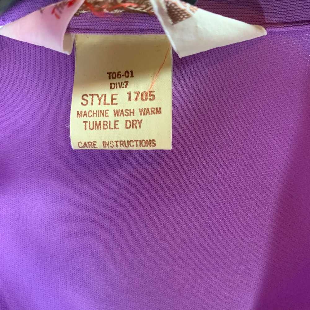 Vintage 70’s Sears Lilac Polyester Shirt - image 4