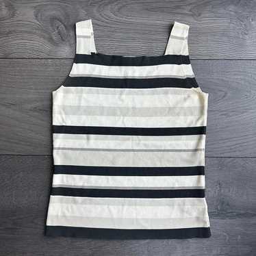 Vintage Y2K White and Grey Striped Top