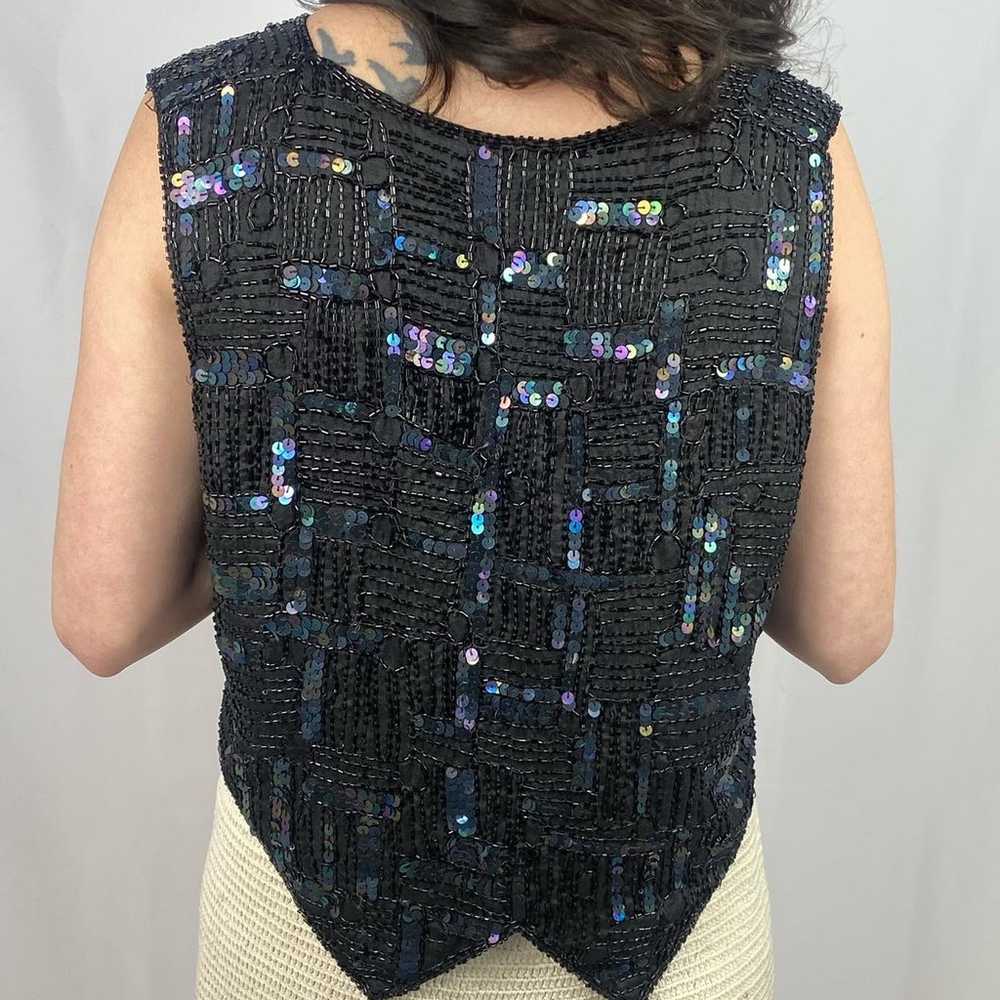 Vintage Beaded and Sequin Vest - image 2