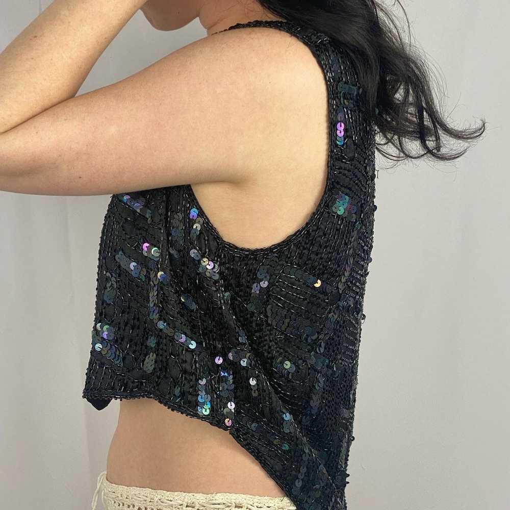Vintage Beaded and Sequin Vest - image 3
