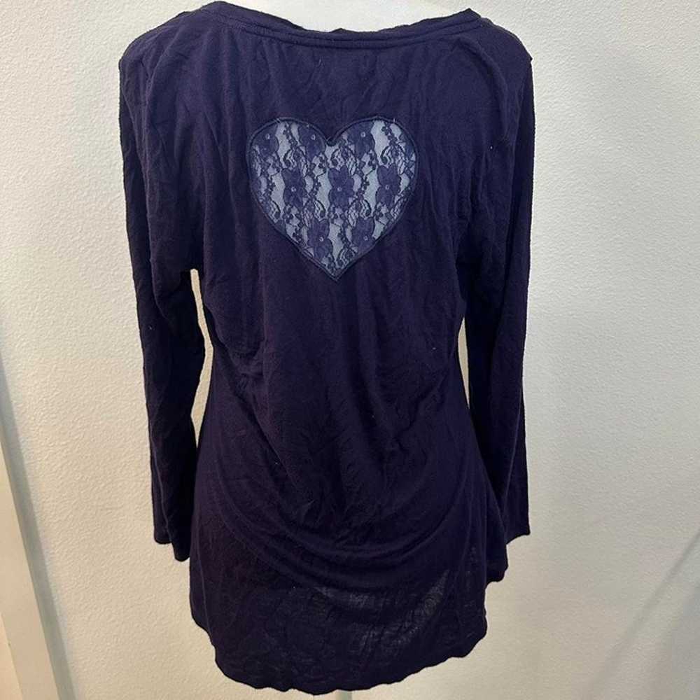 vintage betsey johnson navy blue long sleeve with… - image 1