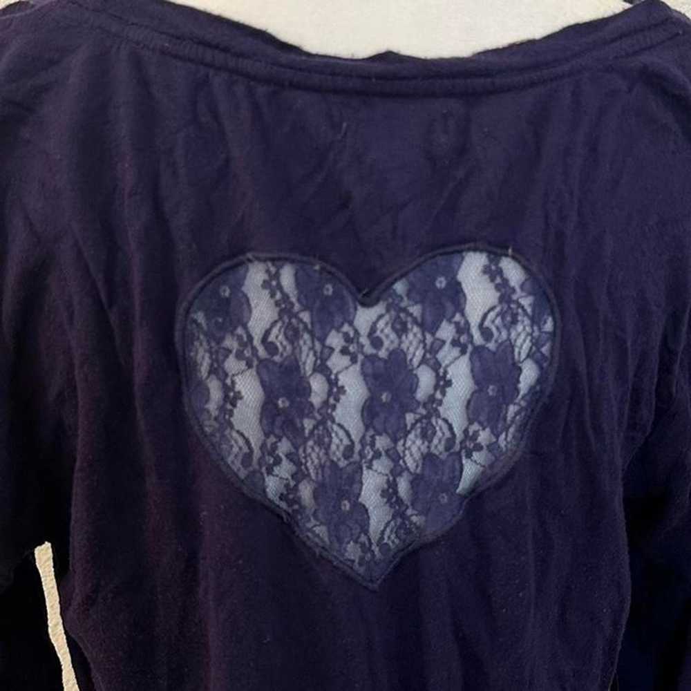 vintage betsey johnson navy blue long sleeve with… - image 4