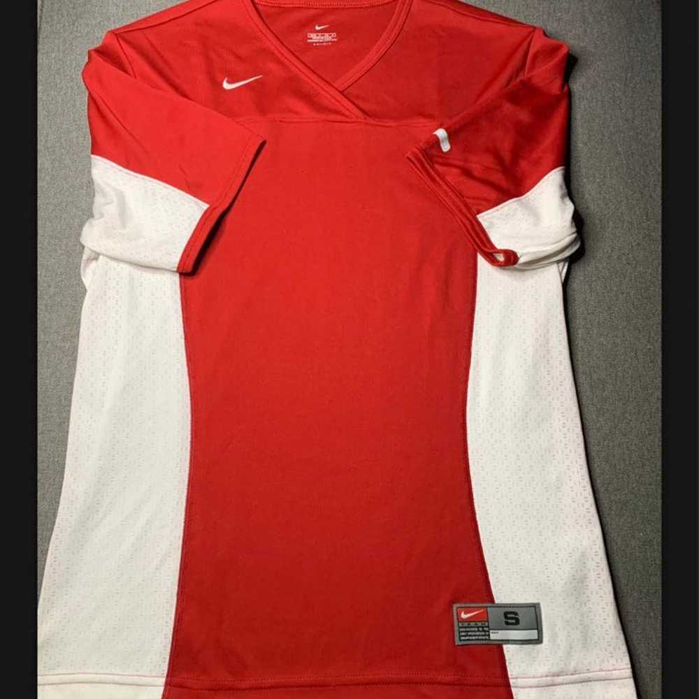 Vintage Nike Team Red White Tennis Shirt Size S S… - image 1