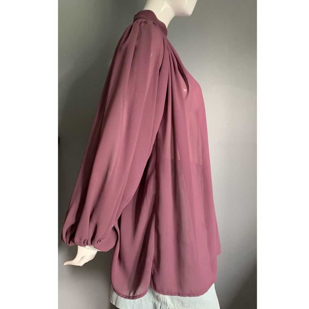 Vintage Helene Sidel purple poets blouse - image 2