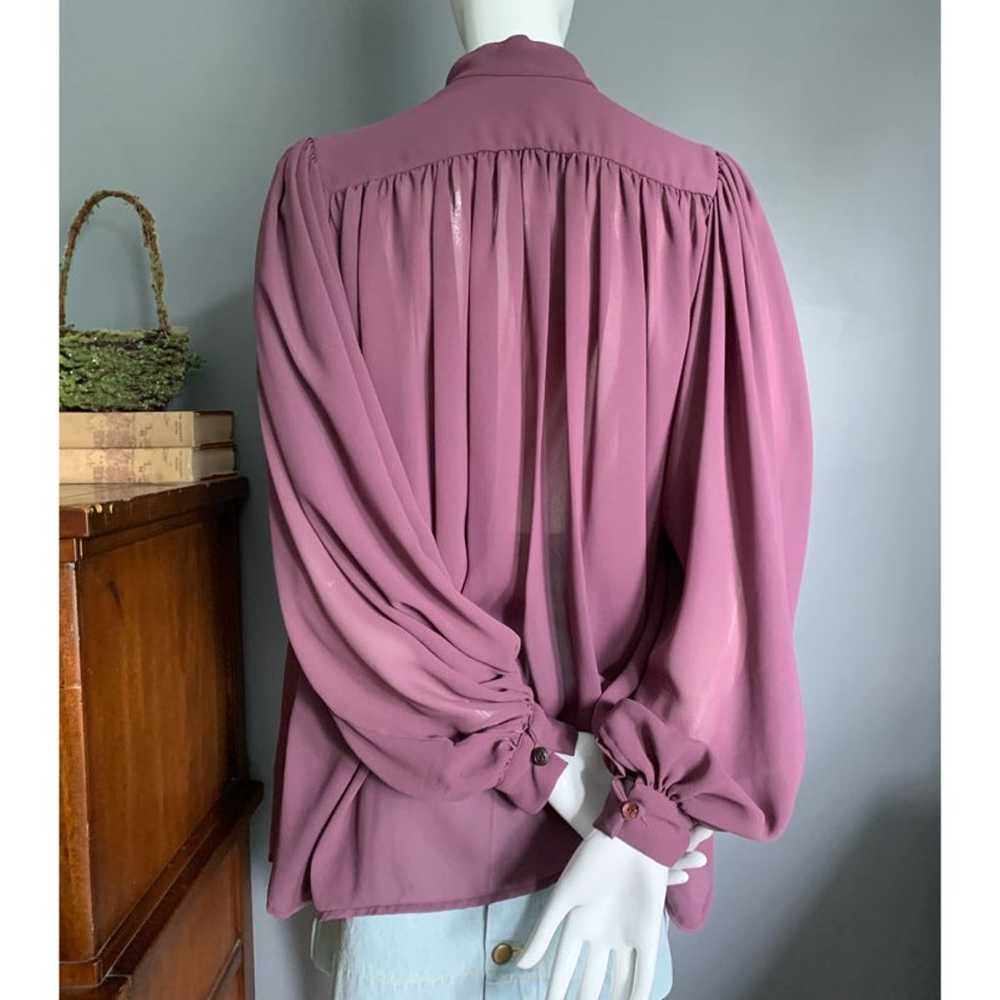 Vintage Helene Sidel purple poets blouse - image 3