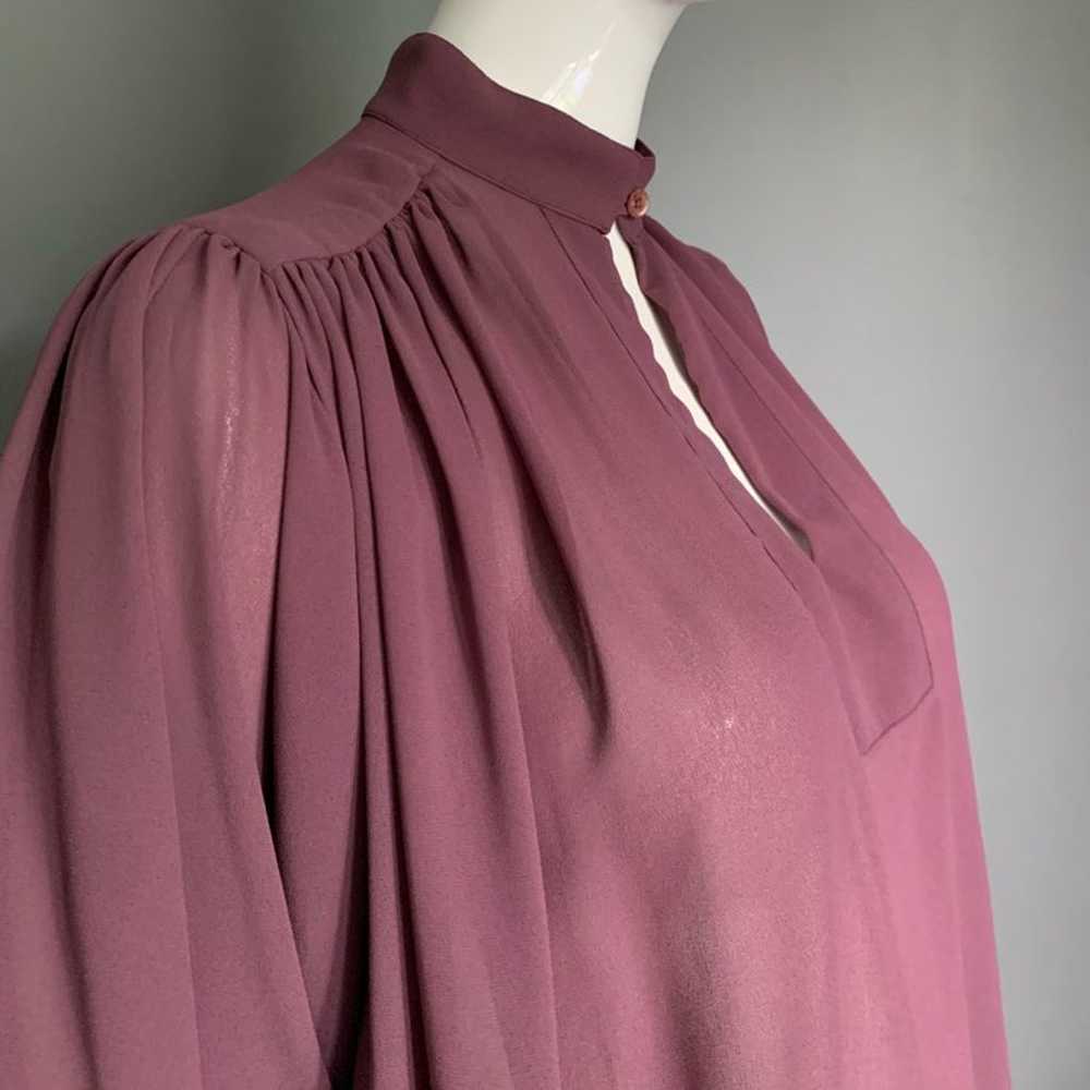 Vintage Helene Sidel purple poets blouse - image 5