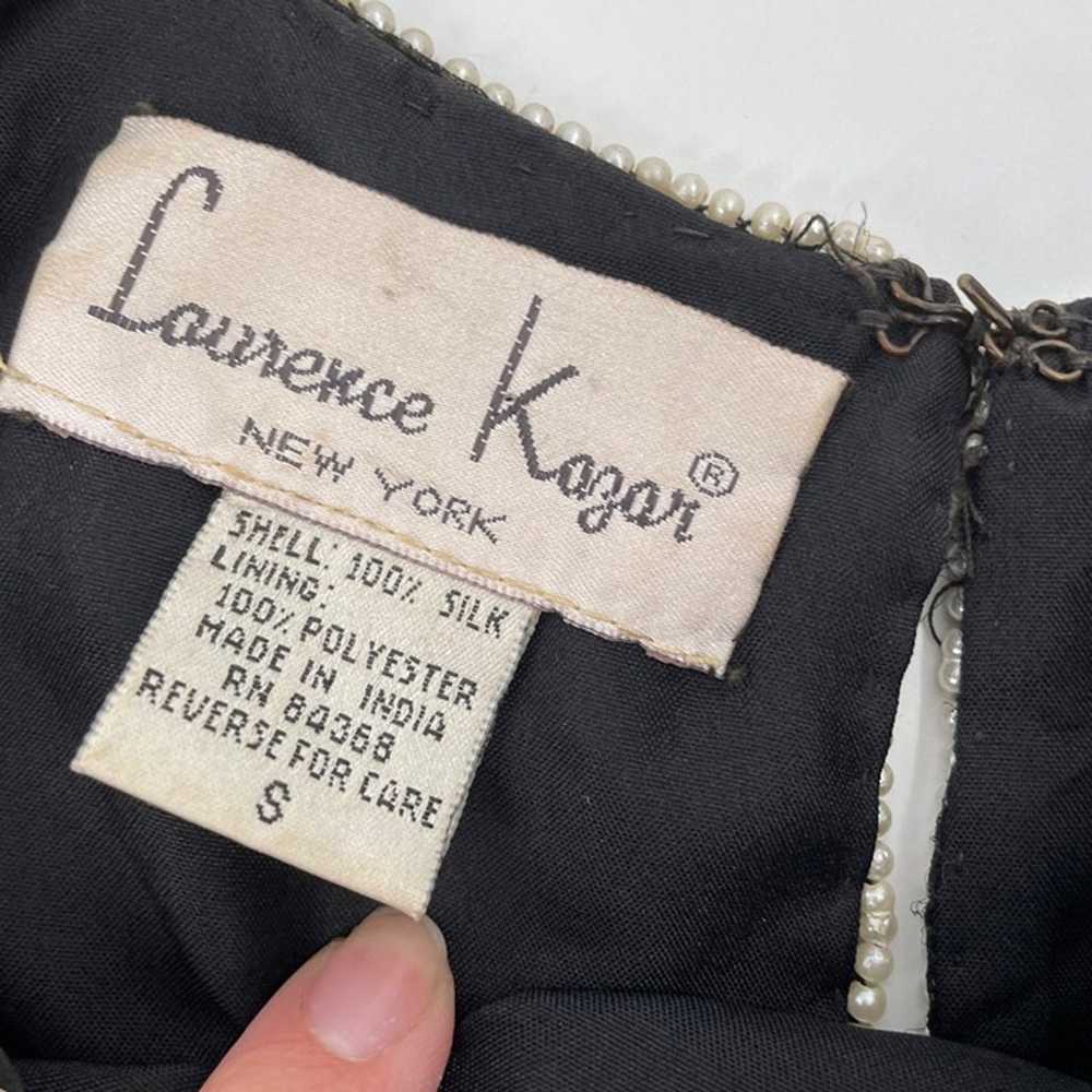 Vintage Laurence Kazar Black White 100% Silk Bead… - image 5