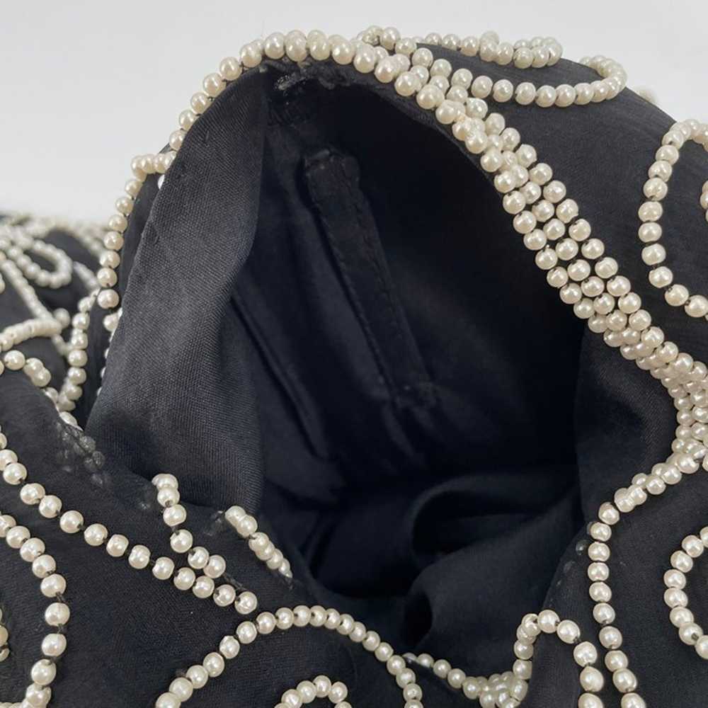 Vintage Laurence Kazar Black White 100% Silk Bead… - image 7