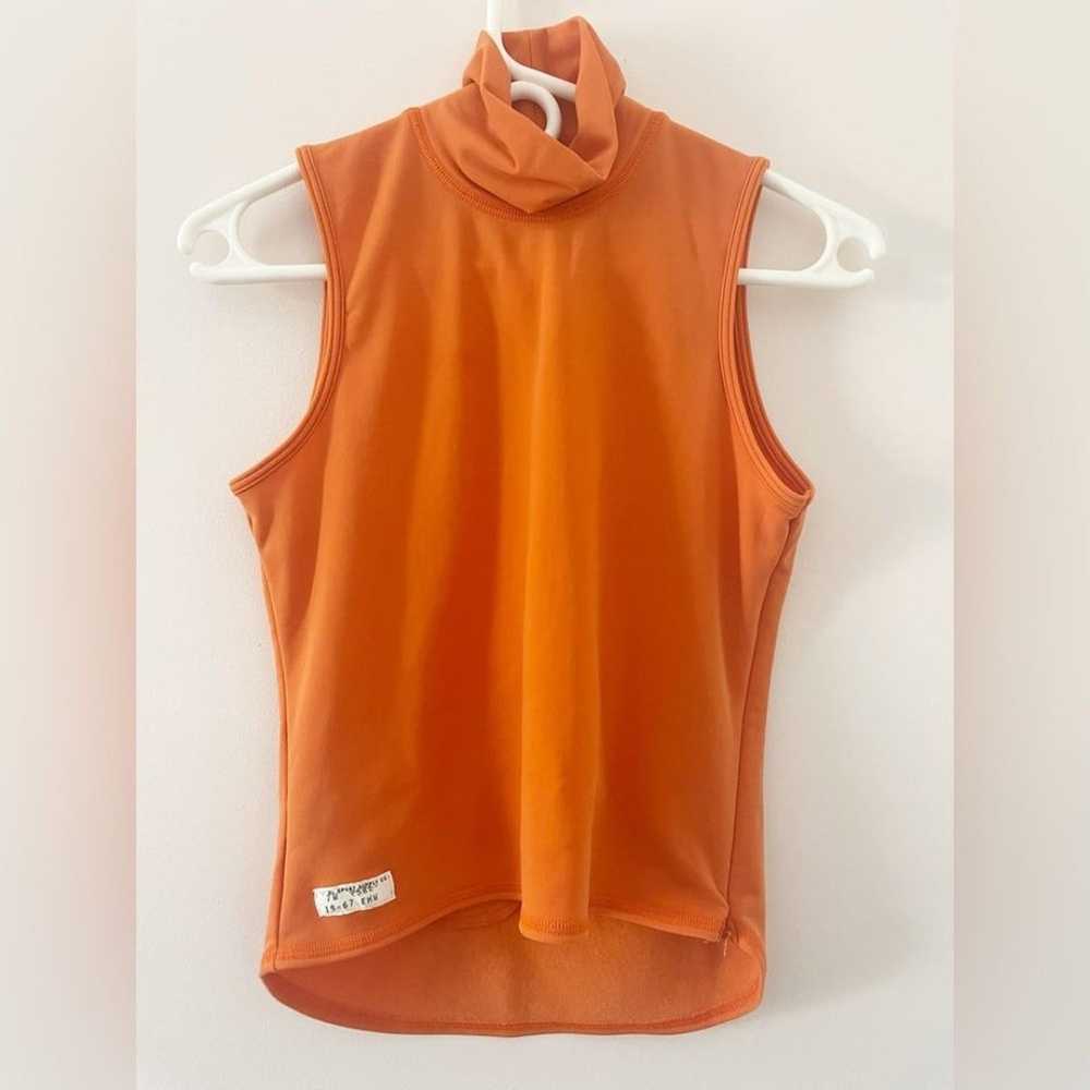 Vintage Ralph Lauren Sport Orange Sleeveless Turt… - image 1