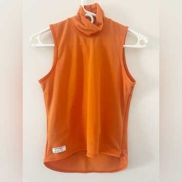 Vintage Ralph Lauren Sport Orange Sleeveless Turt… - image 1